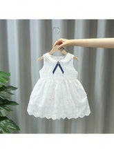1pc Toddler Girls' Casual Sleeveless Lace Doll Collar Princess Dress For Summer